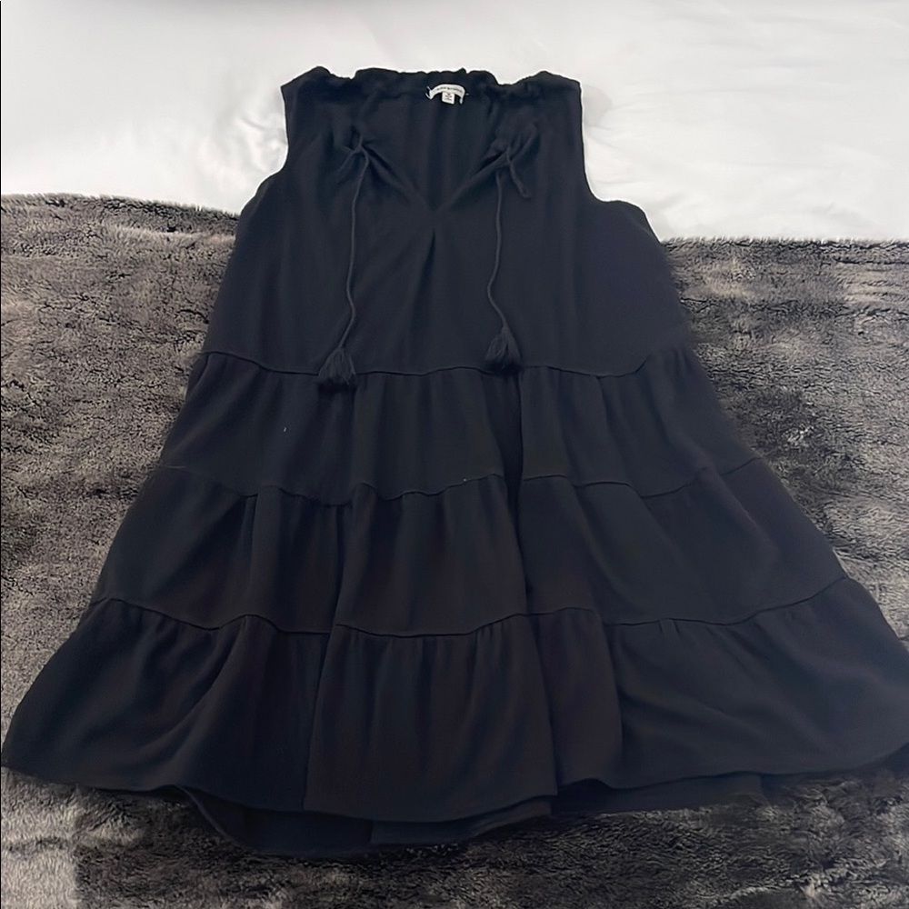 Max Studio Black Sleeveless Tiered Dress
